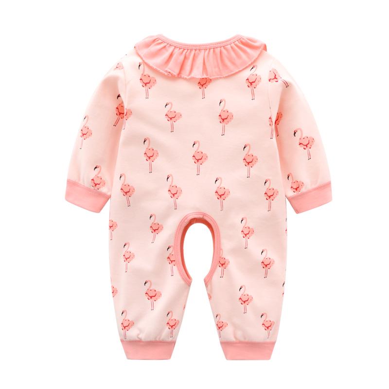 Pure Cotton Open Crotch Romper for Baby Girls (0-3 Years) - Spring/Autumn Style, Size 100