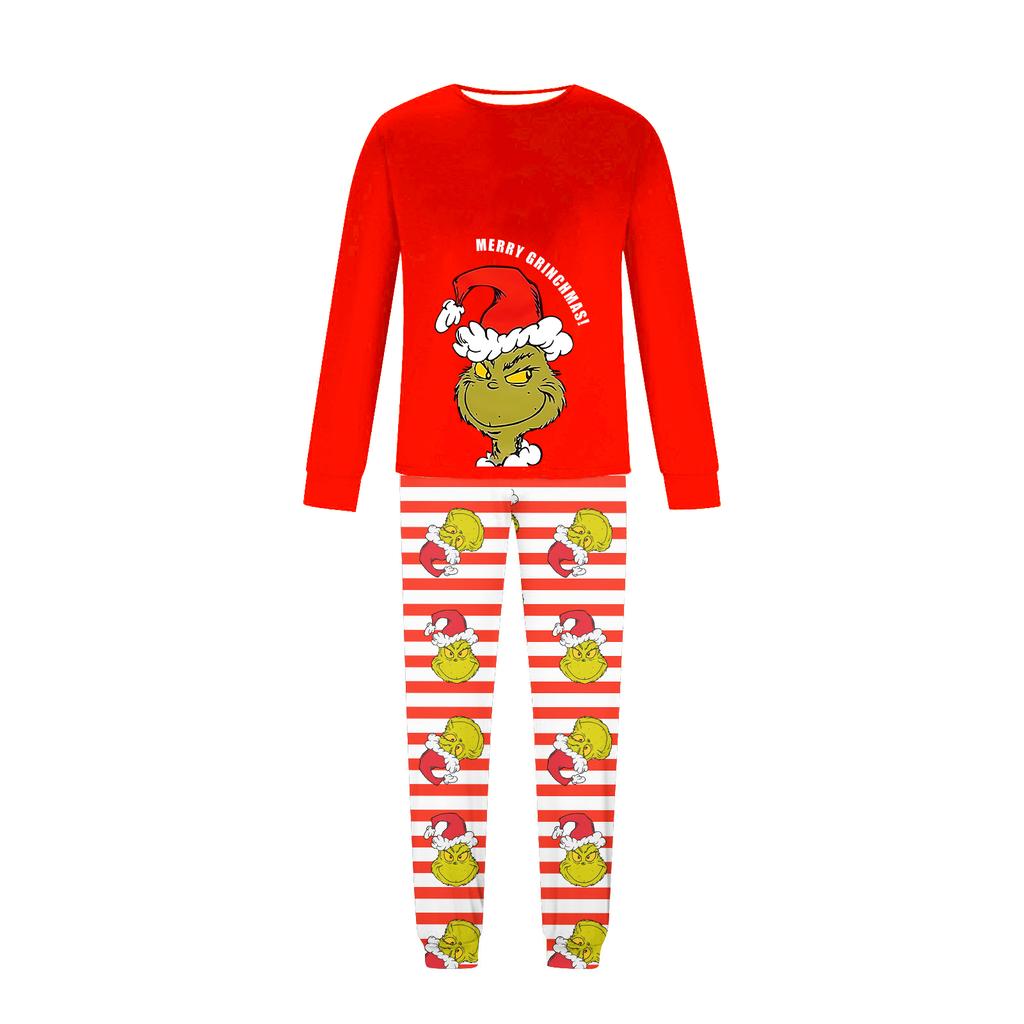 Print Cute Family Set Pajamas, Home Clothes, Family Set Long Sleeve Top Pants Set