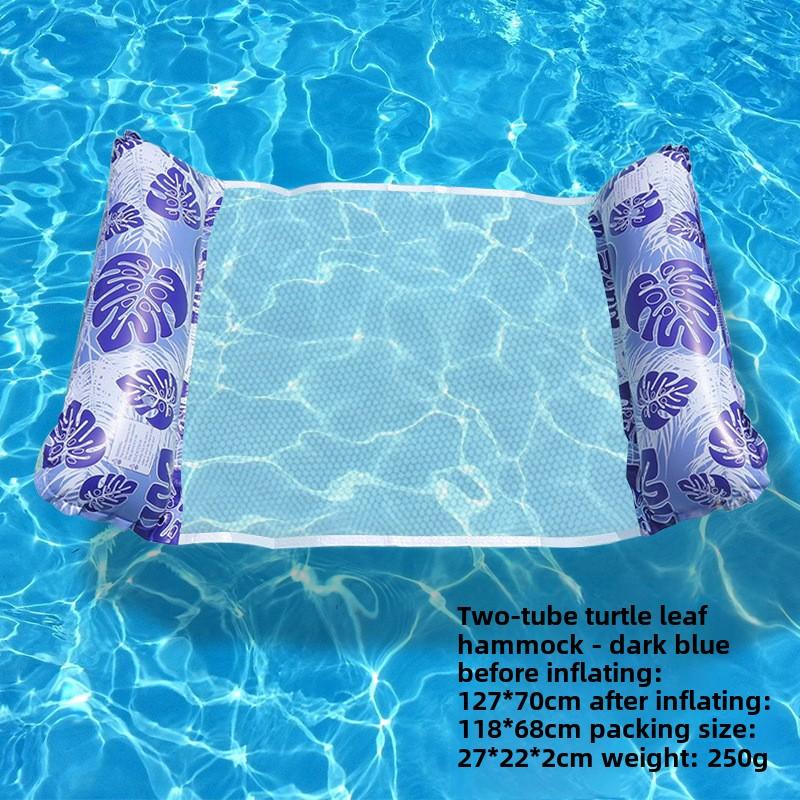 Summer Swim Foldable Striped Inflatable Lounge Hammock Stripe Swimming Pool Parties and Floating Mat Pool Toys Pool Inflatable