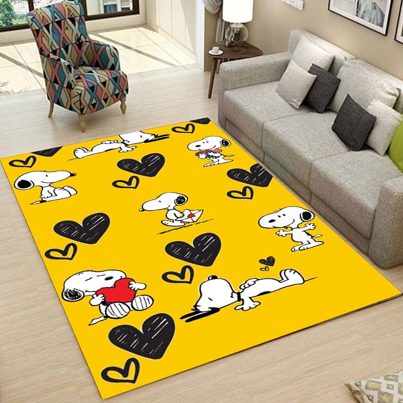 Snoopy Cartoon Print Rug Mat, Decorative Rug for Home, Bedroom, Bedside, Doormat, Bathroom Mat, Gift for Friends and Family.