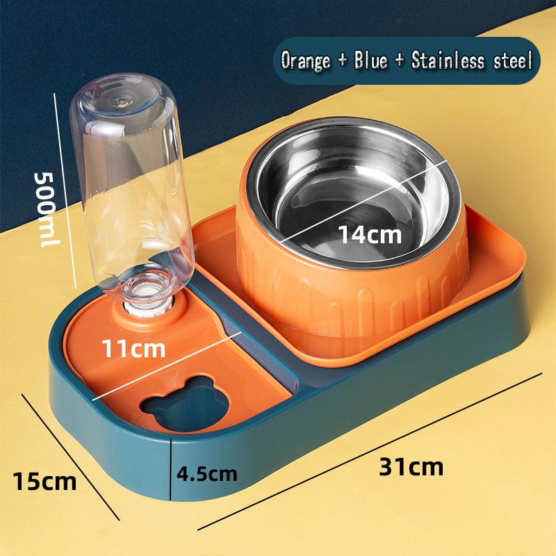 

Автоматическая кормушка для домашних животных миска для кошачьего корма с кошачьим фонтанчиком для воды миска для медленного кормления щенков для собак разделение влажного и сухого диспенсер для кошачьего корма оранжевый
