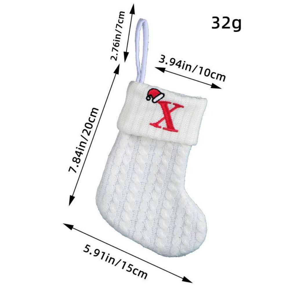 Embroidered Christmas Socks Alphabet Christmas Tree Pendant  Christmas Tree