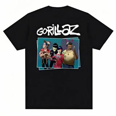 Musikband Gorillazs Punkrocktryck T-shirt 90-tals Casual Mode Kortärmad Plus Size T-shirt Unisex