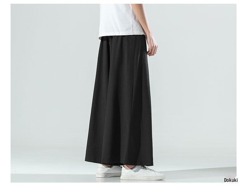 Men's Hanfu Wide-Leg Summer Pants: Retro Chinese Style, Thin Youth Tang Suit