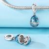 Winter Snowflake Copper Silver Plated Bracelet Pendants Colorful Zircon Necklace Charms Beads DIY Jewelry Accessories for Party