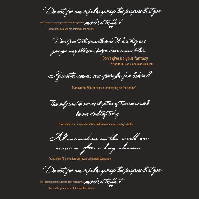 

Водонепроникні наклейки-татуювання з англійськими літерами - напівперманентні та стильні для руки або ключиці