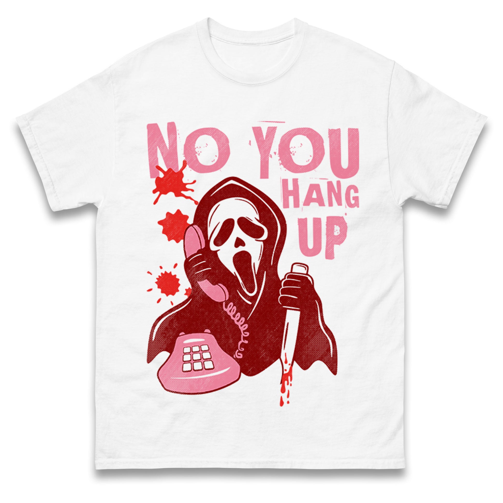 Ghost Face No You Hang Up Halloween Mens T Shirt Womens Tops Teess S