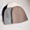 Winter Hats Woman Men Rabbit Fur Knitted Beanie Solid Color Keep Warm Korean Style Casual Baggy Cap Soft Fur Lined New