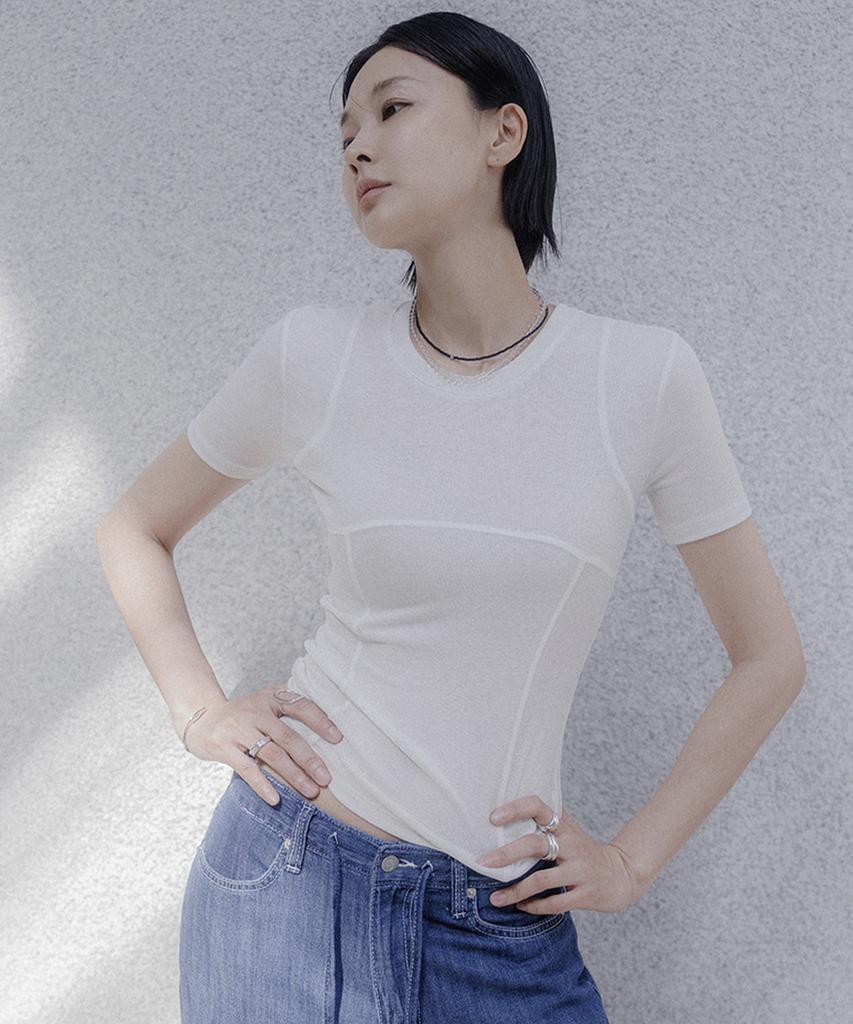 Memua Balance Up Line Half T-Shirt (Black)