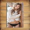 Female Portrait Metal Signs Korean Style Wall Decor Black White Iron Art Home Cafe Wall Hanging
