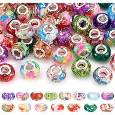 10/20/30pcs Resin Material European Large Hole Beads Transparent Resin European Bracelet Beads, Used for DIY Craft Necklace Jewelry Making