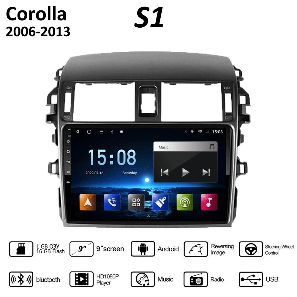 

9-дюймовий Android Carplay для Toyota Corolla E140/150 2006-2013 Автомобільний радіо Мультимедійний відеоплеєр GPS-навігація WIFI 2+32 ГБ 1+16GB