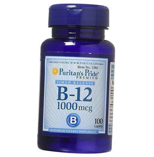 

Вітамін В12, Ціанокобаламін, Vitamin B-12 1000, Puritan s Pride (36367017) 100caplets