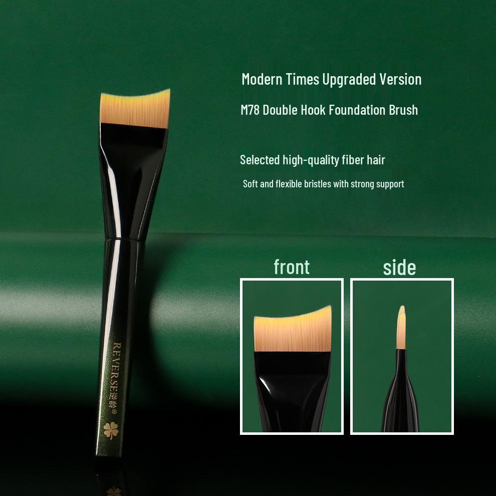 

Anti-Aging M78 Crescent Foundation Brush - Flat Angled, Ultra-Thin, Seamless, Non-Absorbent, Ideal for Sensitive Skin