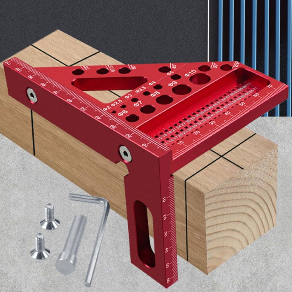 Woodworking Square Protractor High Precision Miter Triangular Ruler Carpenter Square Hole Scribing Ruler Woodworking Tool
