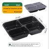 Disposable 4-Compartment Black Plastic Meal Prep Containers