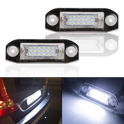 מנורת קסנון לבנה 12V 2 יחידות סטיילינג לרכב LED עבור וולוו S80 XC90 S40 V60 XC60 S60 C70 V50 XC70 V70 פנסי מספר לוחית רישוי לרכב