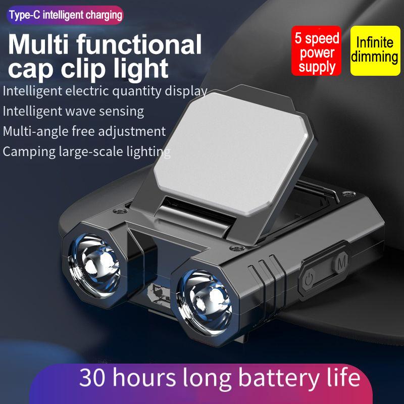 Cap Sensor Clip Light LED Rechargeable Induction Headlights Outdoor Waterproof Camping Night Fishing Emergency Mini Headlamp