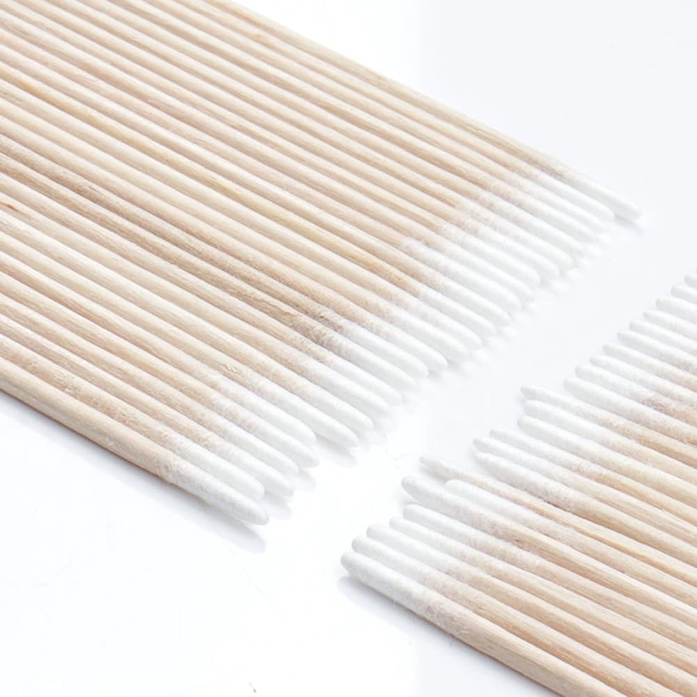 100Pcs 7cm/2.75inch Long Double Pointed Tip Cotton Swabs with Wooden Sticks Cleaning Swabs Buds Cosmetic Tipped Applicator for Makeup Eyebrow Tattoo