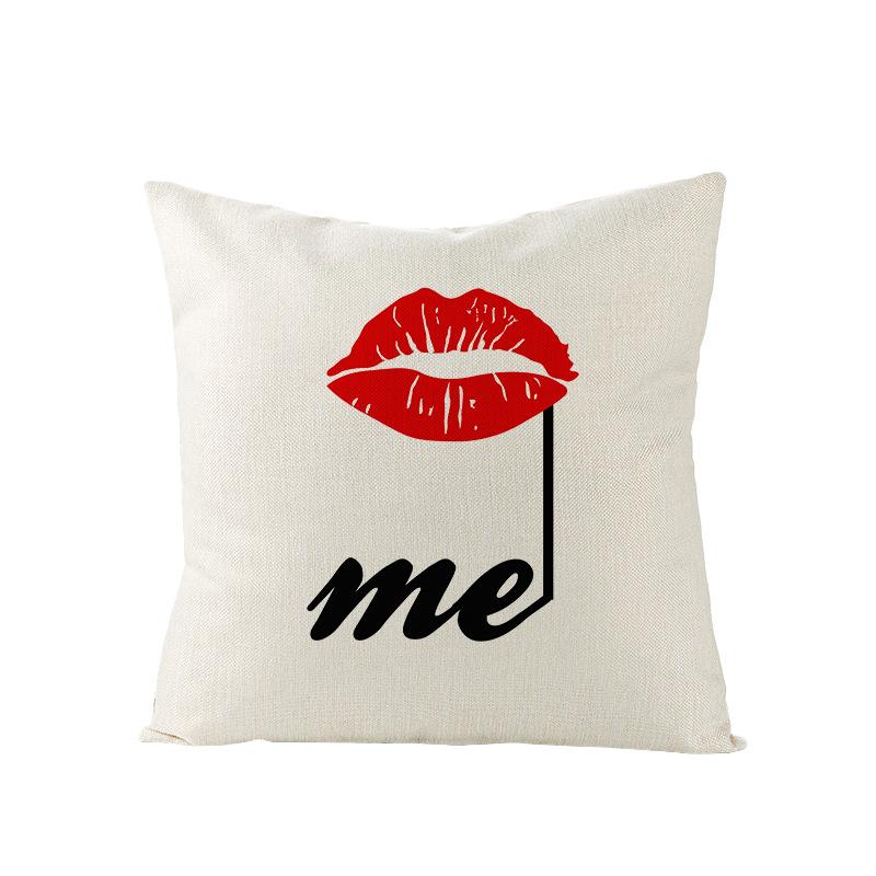 Polyester Pillowcase Valentine's Day Letter Print Sofa Pillowcase Home Ins Nordic Style