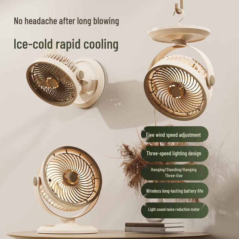 USB Rechargeable Desktop Fan - High-Power Air Circulator with Oscillation for Dorms