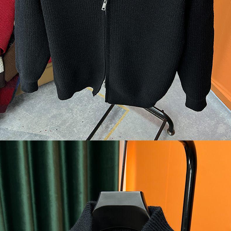 Men's Slim Fit Stand Collar Zipper Cardigan – Versatile Knit Sweater for Autumn and Winter
