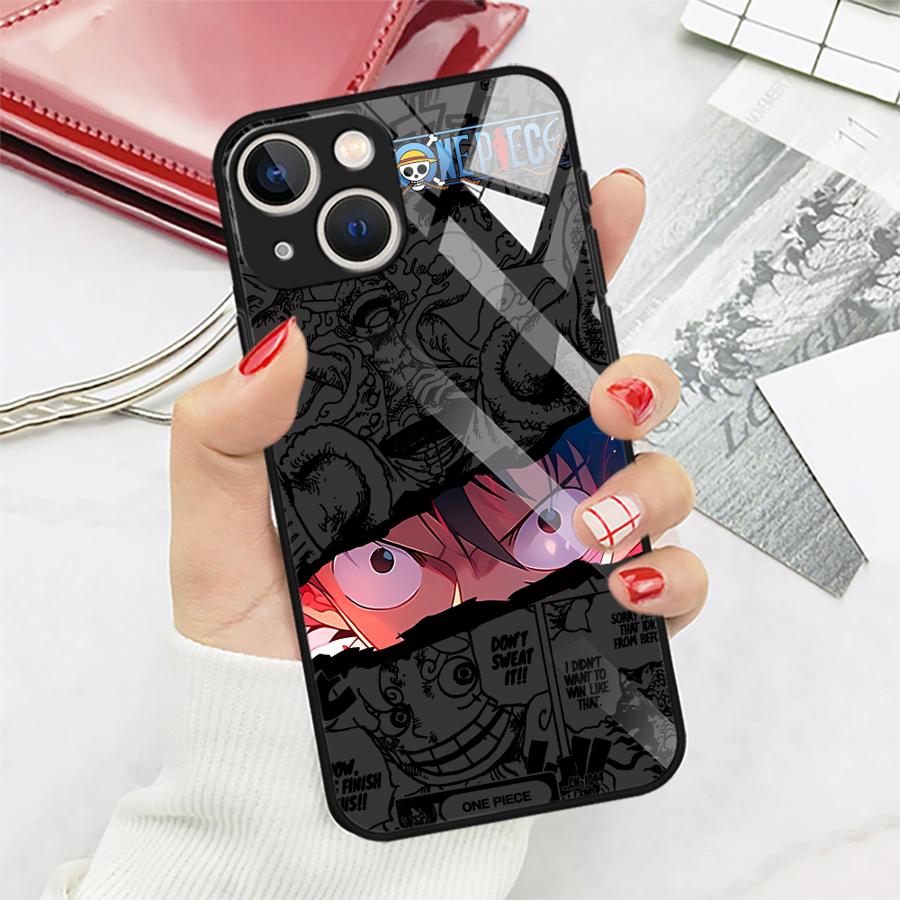

Anime OneS P-ieceS Glass Phone Cover Case for iPhone 17 Pro Max 16 XR 14 15 Plus Air 8 12 11 13 iPhone 12