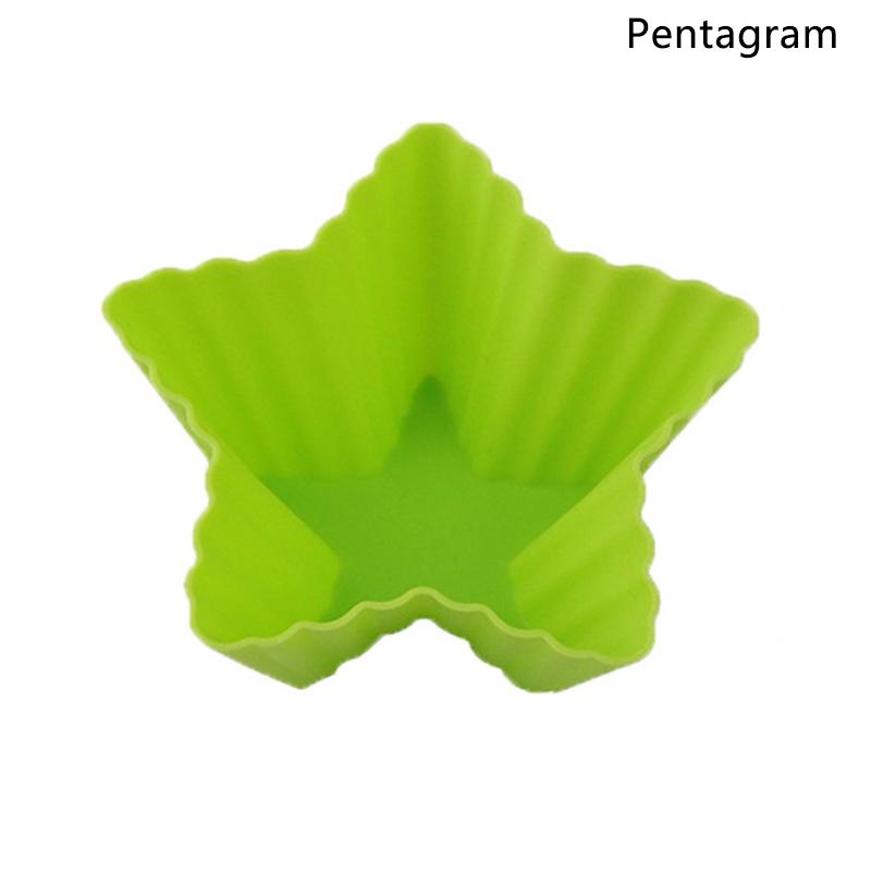 

1 шт. цветные силиконовые формочки для кексов многоразовые формы для выпечки антипригарные легкоочищаемые формы для выпечки кексов 1 зелёный