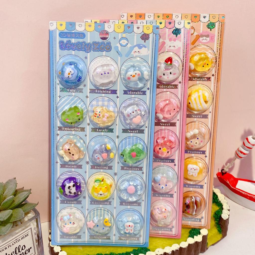 New Shake Flash Sticker 3D 3D 3D Relief Sticker Candy Crystal Sticker Children'S Toy Decorative Sticker Reward Gift