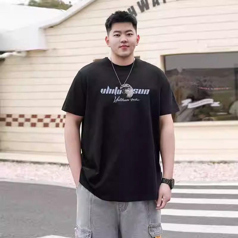 Stretch Fit Anti-wrinkle Loose Men's Short-sleeved Trend Printing Fashion Short-sleeved Top Cotton Comfortable Lightweight T-shirt