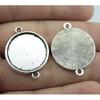 10pcs Fit 20mm Round Glass Cabochon Base Setting Pendant Tray For Jewelry DIY Making Antique Silver Color FM4024