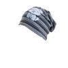 Retro Striped Puppy Pile Hat Female Autumn Thin Fashion Loose Cold Hat Big Head Circumference Show Face Small Baotou Hat