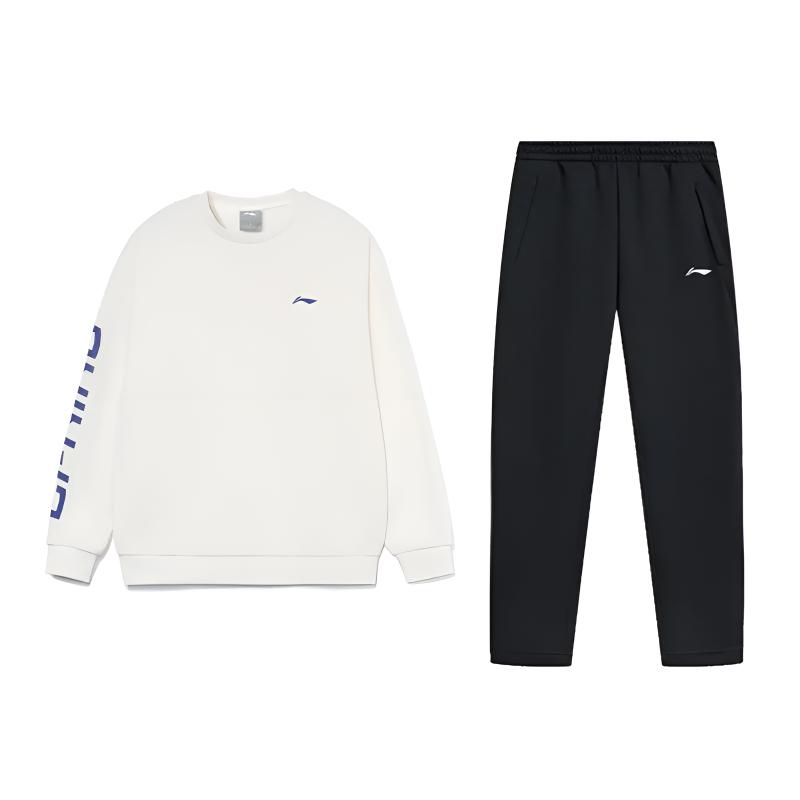 Li-Ning Минималистичная Мода Хлопок Удобный Универсальный Свитшот Повседневный Спортивный Костюм Свитшот Унисекс YWDV369-1+AKLUA73-6 L