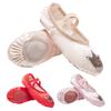 1 Pair Girls Ballet Shoes Soft Sequin Crown Pattern Anti-skid Bottom Elastic Band Faux Silk Toddler Big Kid Children