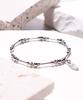 Surgical Bar & Pleated Ball Point Bracelet (PLT-BR-117_SV)