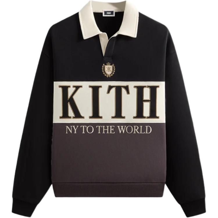 Kith Nelson Rugby Pullover Black Men Tops KHM033983-001