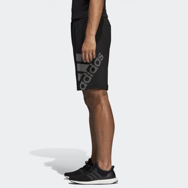 Adidas FW22 Solid Color Logo Print Casual Sports Shorts Men Bottoms Black DU0934