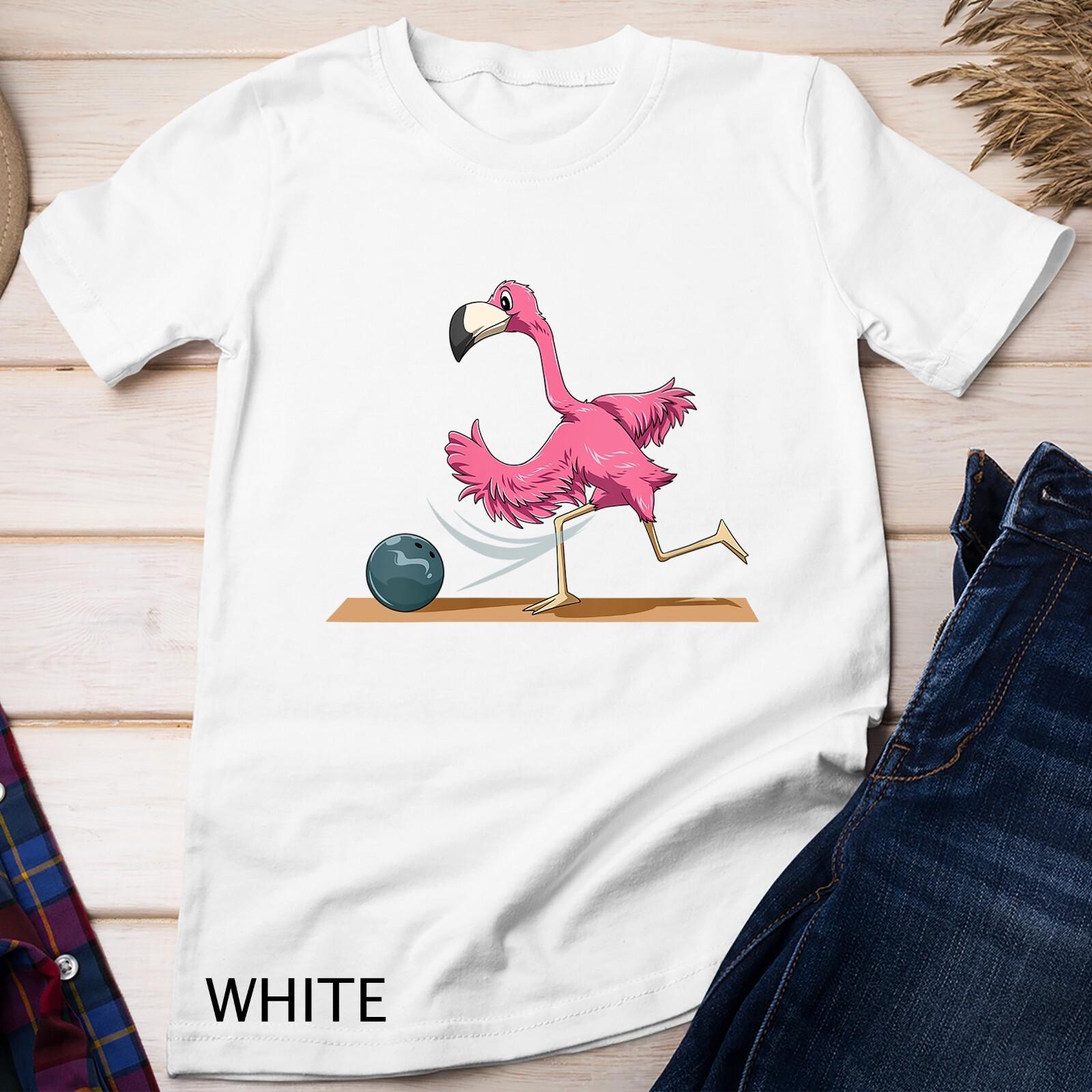 Womens Flamingo Bowling Flamingo Playing Bowling Flamingo Unisex T-Shirt Mens Womens Tees Top 4XL