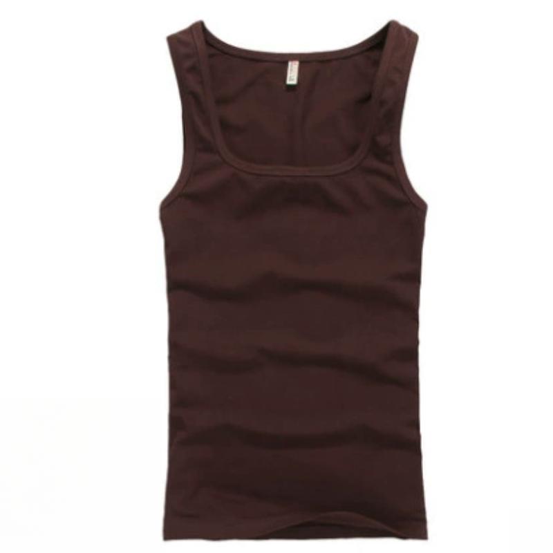 Vestă de bumbac cu gât pătrat pentru bărbați, Fitness de vară pentru bărbați, Bază de exerciții cu croială strâmtă, Vestă cu gât pătrat, Croială slim fit pentru bărbați