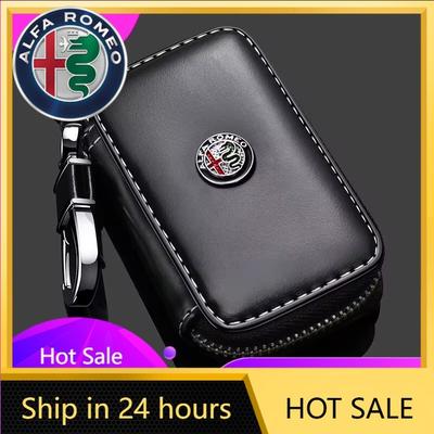 Car Stickers For Alfa Romeo Fashion For Alfa Romeo Genuine Leather Key Wallet Car Key Bag Shell Keychain Multi Function Key Cas
