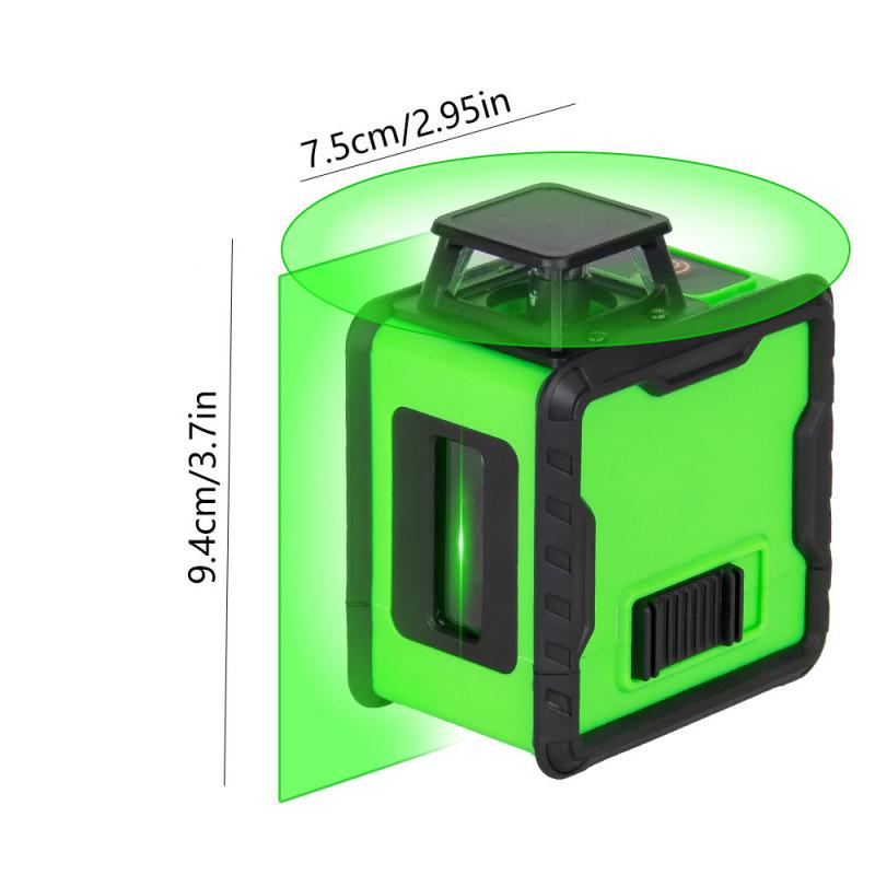 Mini Portable Laser Level 5-Line Green Light Projector with Automatic Leveling