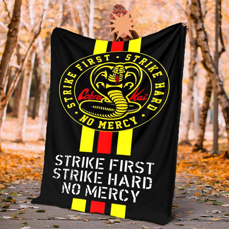 Cobra Kai Flannel Blanket Soft Warm All-Season Throw, Design for Camping, Car Travel, Hiking Sofa, Bed, Office Perfect Gift for Parties