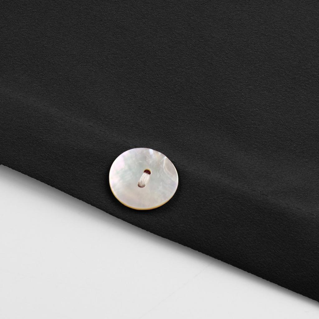 Women's Fashion Loose Color Mid-sleeve -stitched Irregular Hem Button-embellished O-neck Chiffon Top