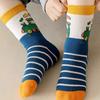 5 Pairs Kids Cartoon Car Mid Tube Socks Autumn Winter Cotton Warm Sport Socks For Boys Baby Children Footwear Age 1-12