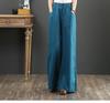 Japanese Style Linen Wide-Leg Yoga Pants - Women's Casual Cotton Blend Straight-Leg Draping Trousers