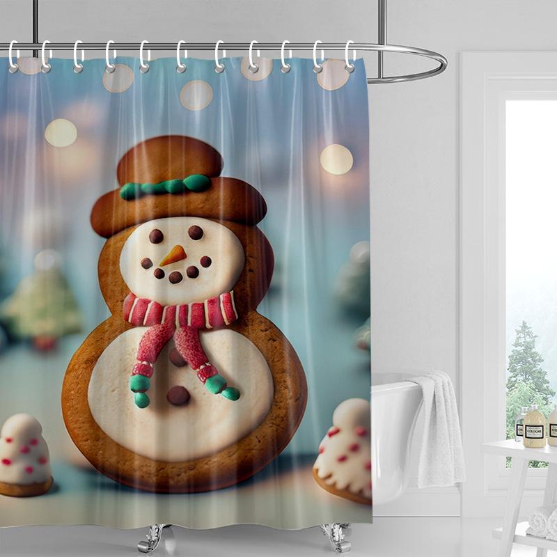 

Украшение дома шторки для душа для ванной водонепроницаемая шторная ткань Современный скандинавский стиль Гостиная С Рождеством зимний 90x180cm