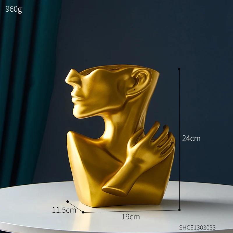 Creative Nordic Style Modern Simple Portrait Art Office Flower Arrangement Ceramic Personality Vase Home Decoration