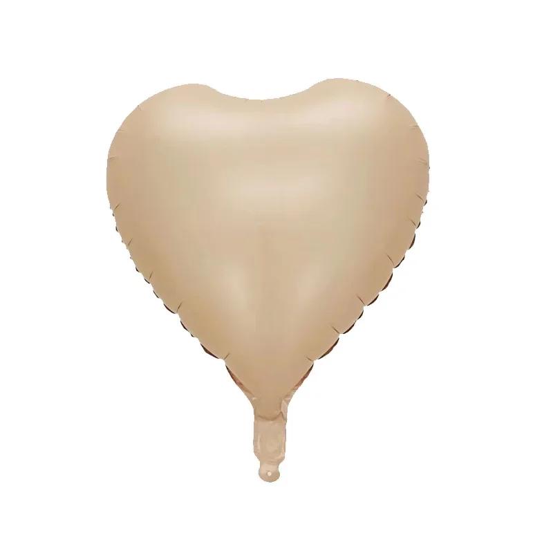 3Pcs 18inch Cream Heat Foil Balloons Green Baby Pink Blue Brown Heart Helium Globos for Birthday Baby Shower Party Decor