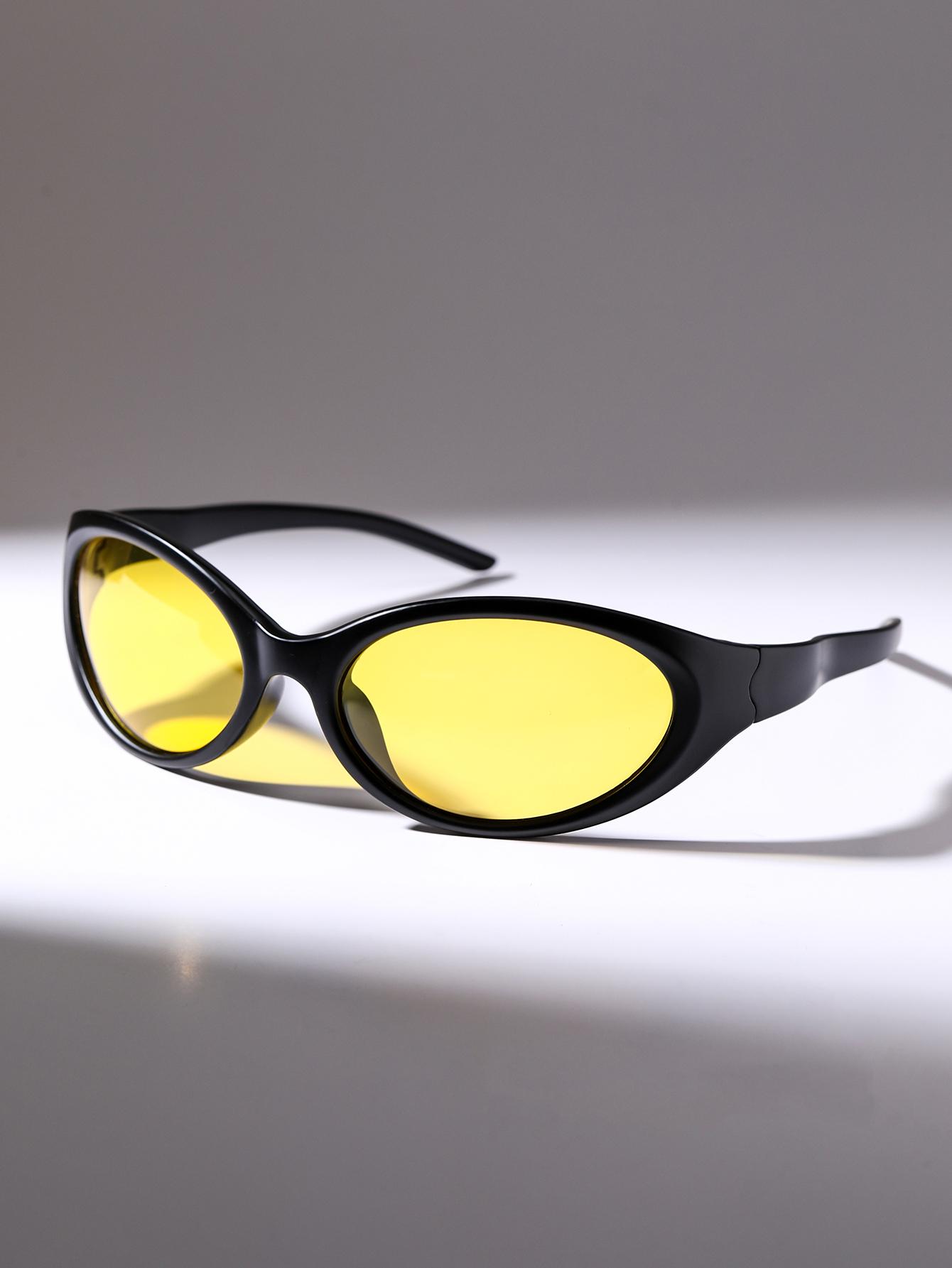 

1PC Men s fashionable sports sunglasses, outdoor UV-protective sunglasses, cycling glasses, night vision goggles жовтий