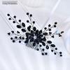 Yixing Zircon Twist Wire Flower Hair Comb, Korean-Style Crystal Bridal Accessory, Classic Black - A348